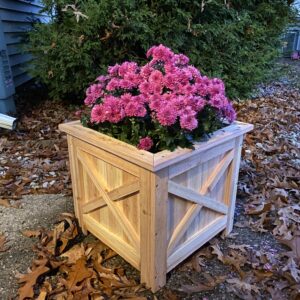 Cedar Planter with flowers